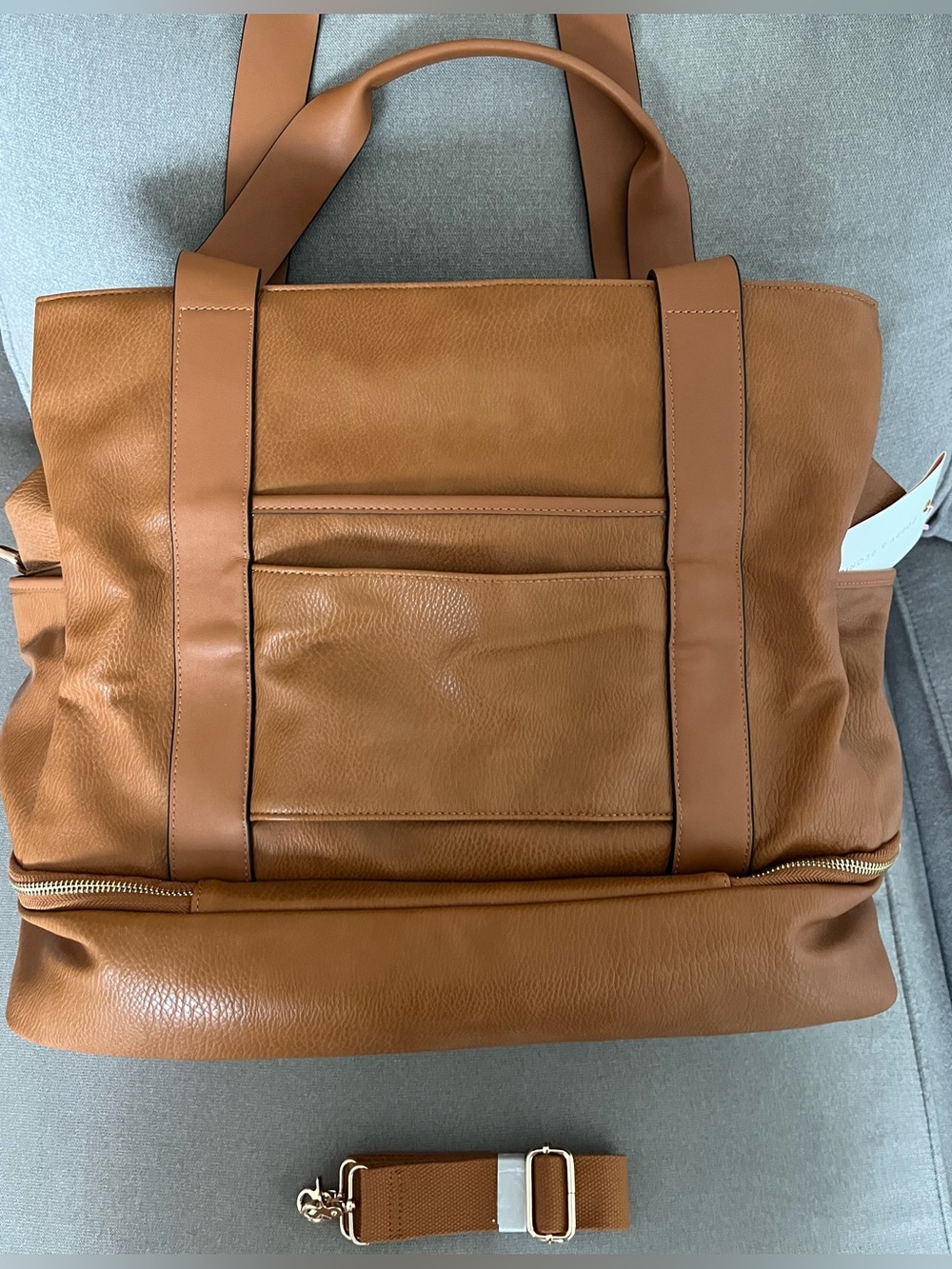 BNWT - Poppy & Peonies Voyageur bag in Cognac - Picture 3 of 14
